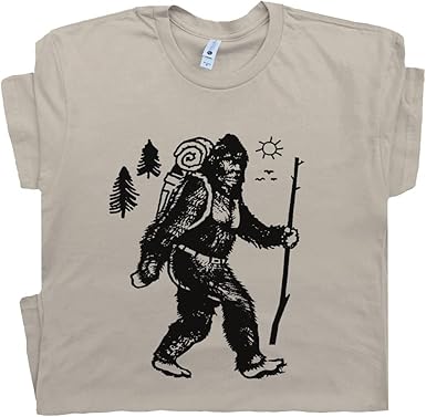 Bigfoot Hiking T Shirt Funny Camping 