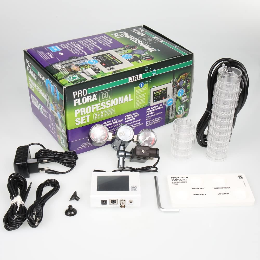 JBL PROFLORA CO2 PROFESSIONAL SET V, CO2-Düngeanlagen-Komplettset für 40-600 l, Mit automatischer CO2- und pH-Steuerung und umfangreichem Zubehör, Ohne CO2-Flasche