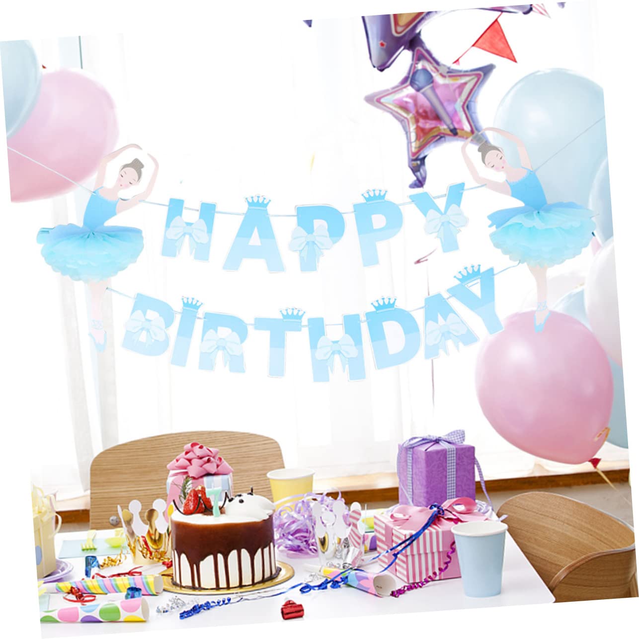 2 Piezas 1Er Cartel De Fiesta De Cumpleaños para Niños Ganchos De Pared Banderines Decorativos para Fiestas Guirnalda Colgante Banderines Triangulares Pancarta para Silla