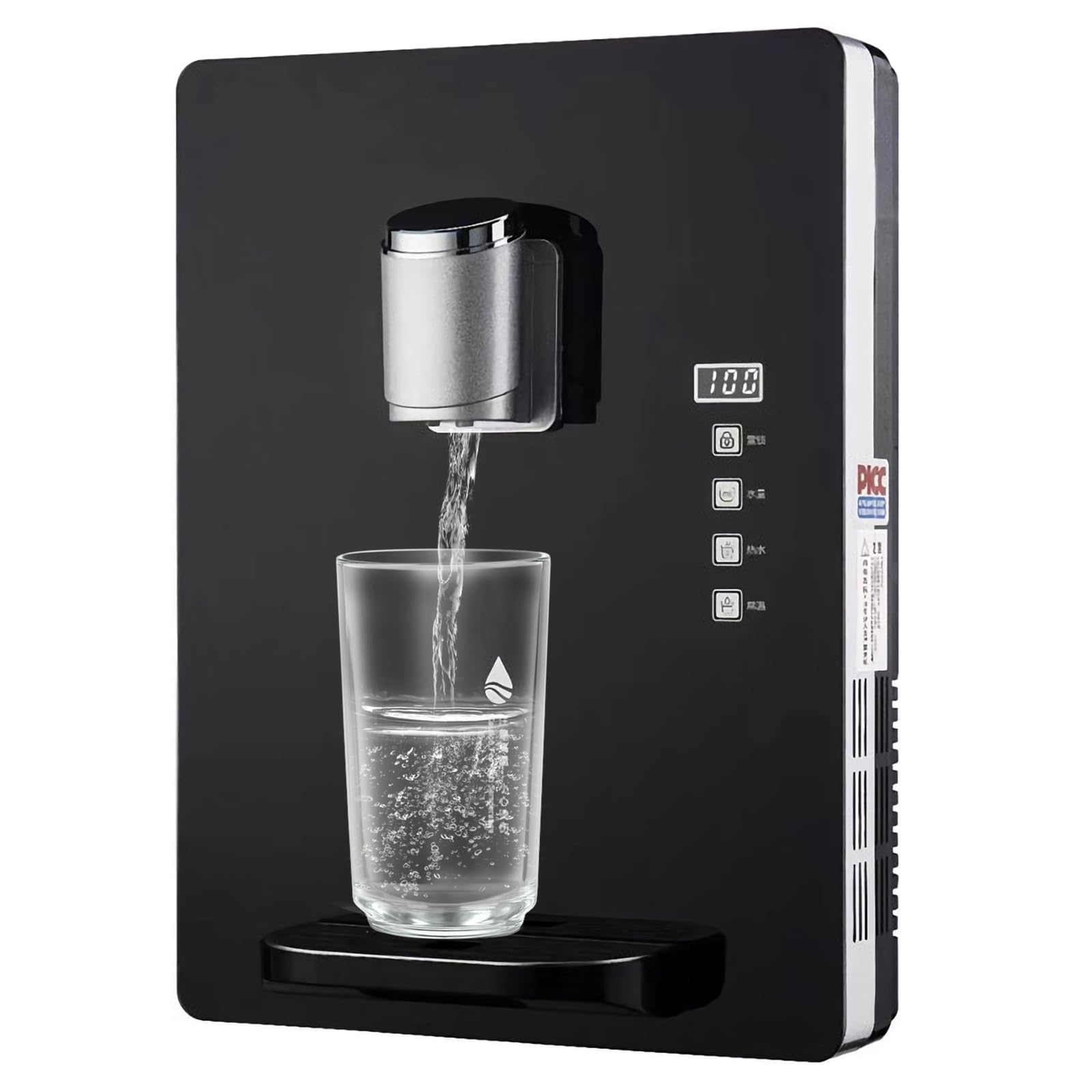 Dispensador de enfriador de agua, agua caliente instantánea montada en la pared, calentamiento rápido de 2200 W en 3 segundos, caudal de 30 l/h, temperatura ajustable para uso doméstico u oficina