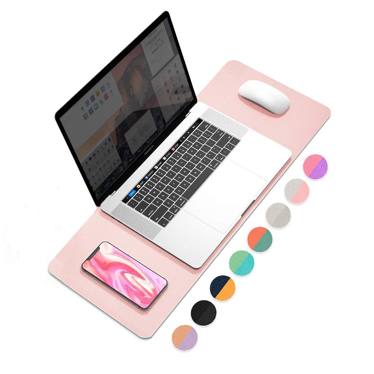 pepplo® Multifunctional Office Desk Pad, Ultra Thin Waterproof PU Leather Mouse Pad, Dual Use Desk Writing Mat for Office/Home, 60CM x 30CM (Pink + Sky Blue, 60 x 30CM) (B08WH524Y4) Amazon Price History, Amazon Price Tracker