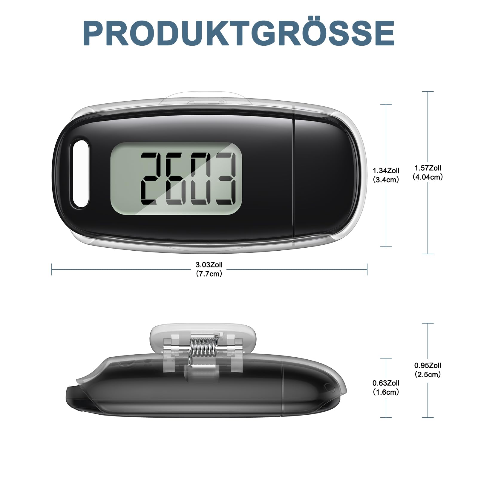 Podomètre 3D, Rechargeable par USB, podomètre pour la Marche, Grand écran, podomètre Simple sans Application, podomètre précis, Suivi des Pas