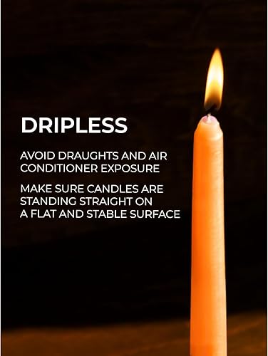 Miniatura 3 de CANDWAX Juego de 12 velas cónicas de 10 pulgadas, velas altas sin perfume, velas cónicas color naranja, perfectas como velas para el hogar o velas