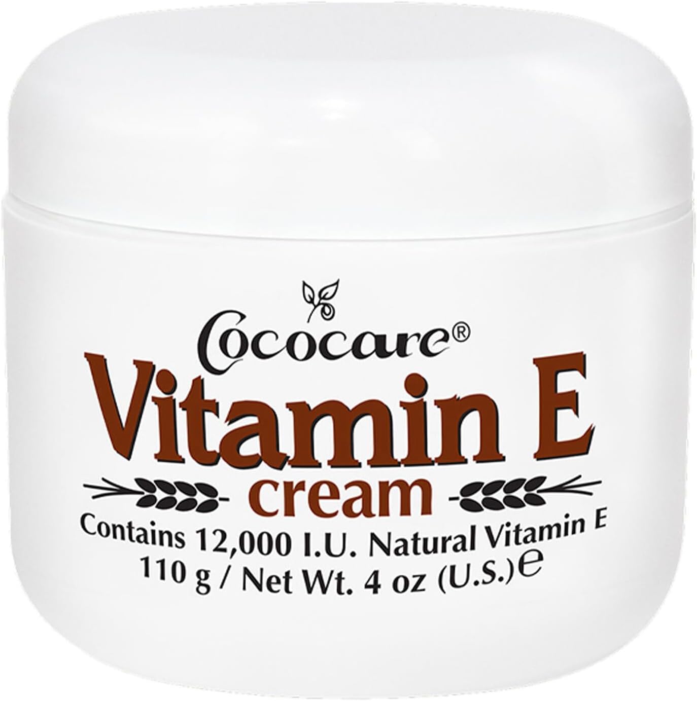 COCOCARE Vitamin E Cream, 12,000 IU Face and Body Moisturizer, 4 oz, 1 Pack