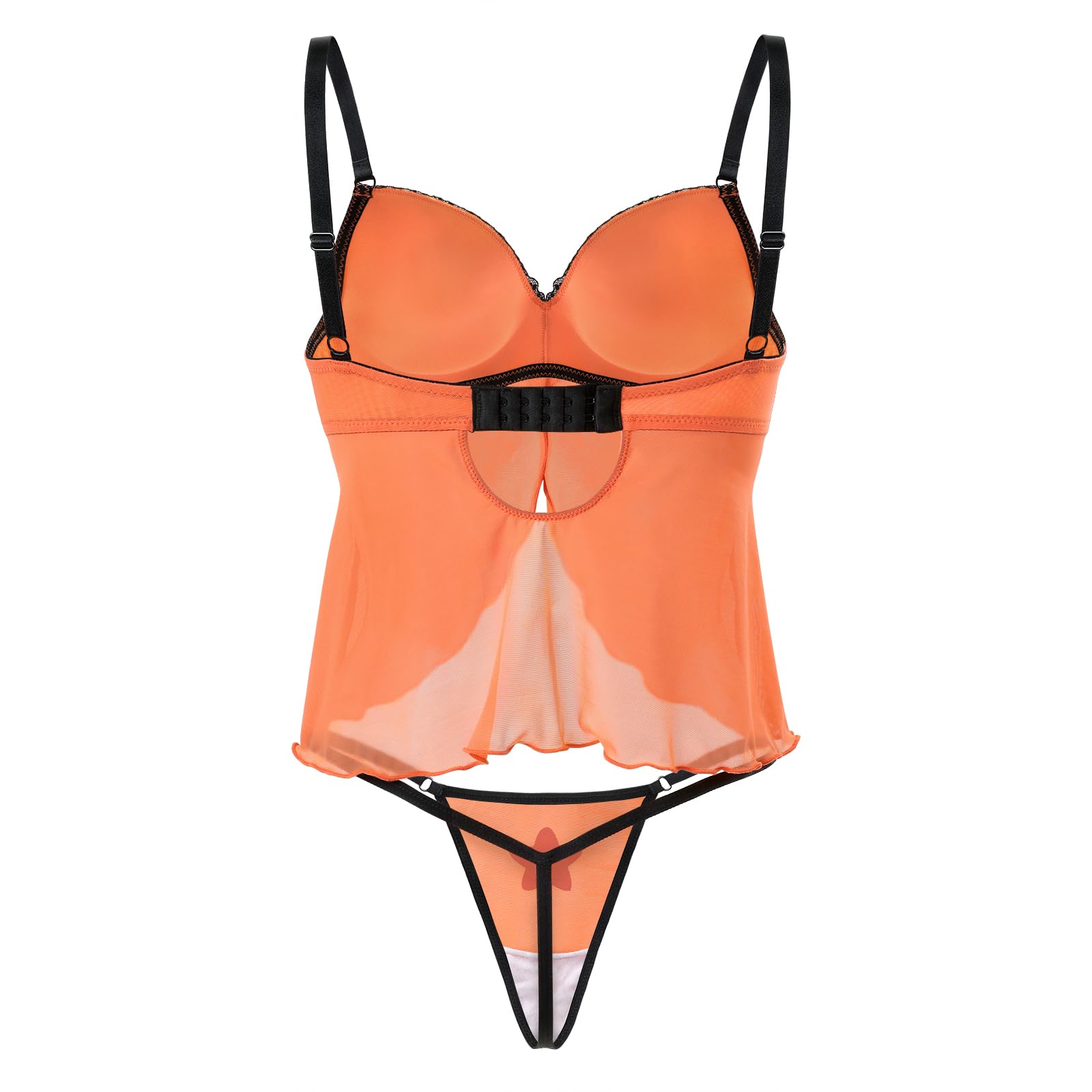 Littleforbig Women Nightwear Lace Strap Chemise Halter V Neck Sleepwear - Wish Ball Anime Lingerie Set