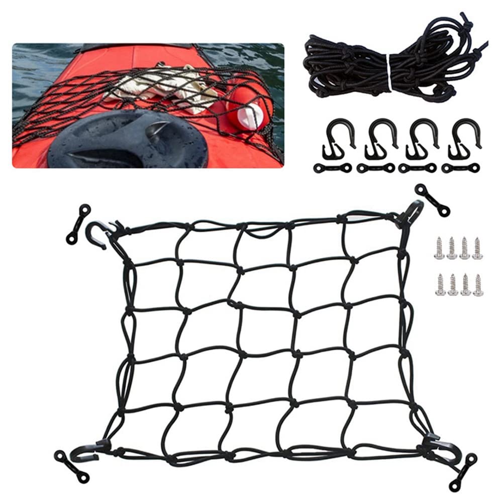 1pcs Deck Cargo Net avec Arrimage Crochets Kayak Accessoires pour Kayak Stockage Camion Lit Bateau de Pêche