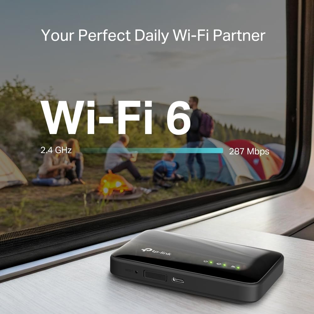 TP-Link M7005 - Hotspot Mobile 4G LTE z Wi-FI 6, akumulator 2400 mAh, do 287 MB/s, łączy do 10 urządzeń, USB-C, aplikacja tpMiFi