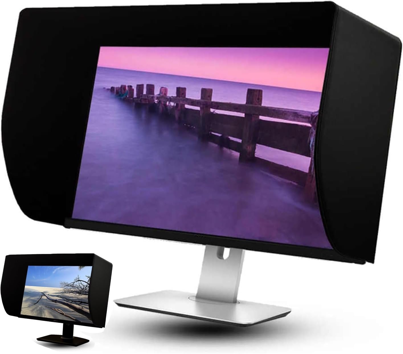 31-32 Zoll Leder-Monitorhaube, Sonnenschutz, Blendfreies Display-Visier, Allseitige Abdeckung, for Schutz des Monitor-Außenrahmens Vor Streulicht Und Anti-Peeping