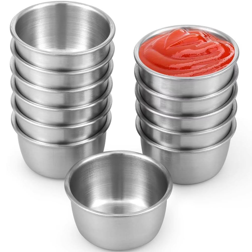CTRLZS 12 Pcs Sauce Dipping Bowls Set 45ml Mini Reusable Seasoning Cups for Condiments, Snacks, Appetizers