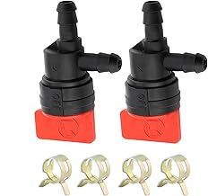 Panari 1/4" 90 Degree Fuel Shut Off Valve with Clamps for 698181 494539 697944 Tecumseh 35857 Lawnmower (Pack of 2)