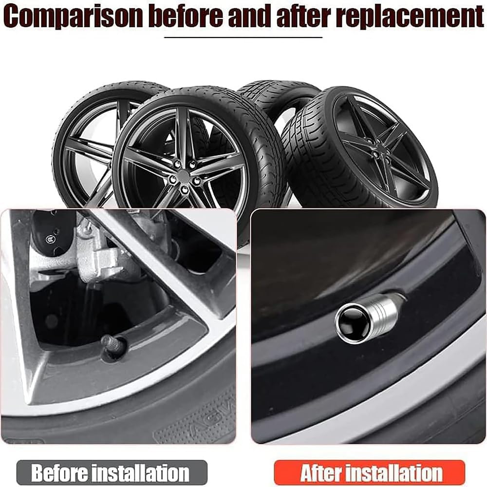 Cenrf 4 Pezzi Auto Tappi Valvole Pneumatici Per Maserati Ghibli GranTurismo Quattroporte Levante,Tappini Gomme Tappi Pneumatici Auto Coprivalvole Cappucci Delle Valvole