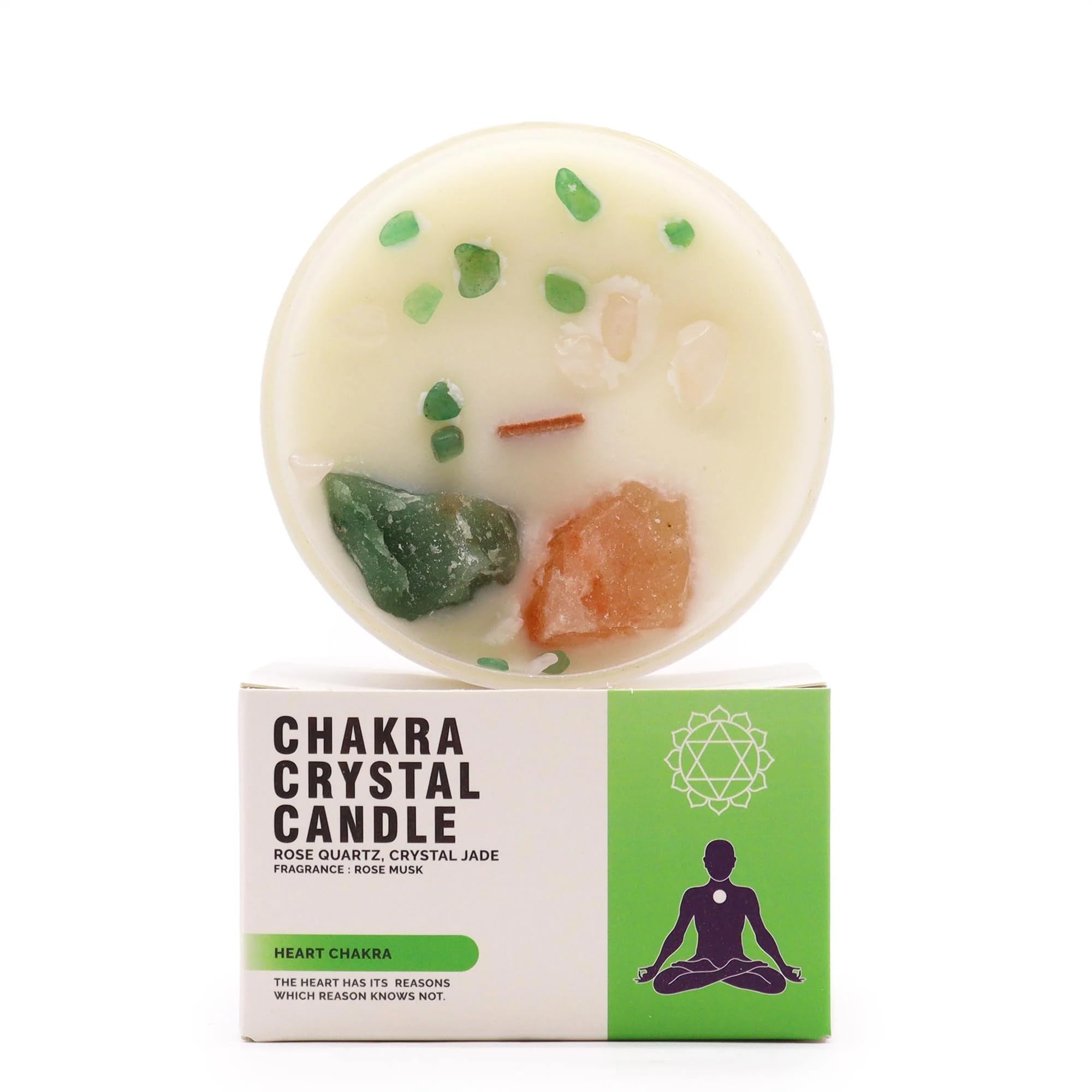 Ancient Wisdom Chakra Gemstone Candles: Radiate Energy, Enhance Meditation, and Align Your Chakras with This Thoughtful Gift (Heart Chakra)
