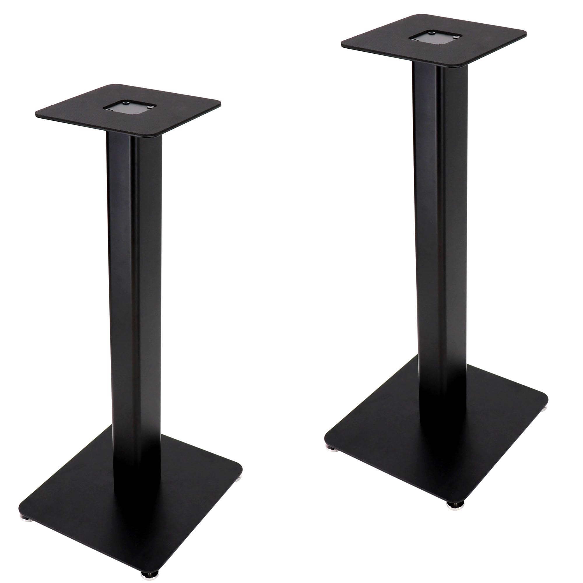 Coppia di supporti per altoparlanti da pavimento, altezza 62 cm, capacità di peso 20 kg, canale di instradamento cavi nascosti, vassoi in metallo da 17,8 x 17,8 cm, per altoparlanti monitor