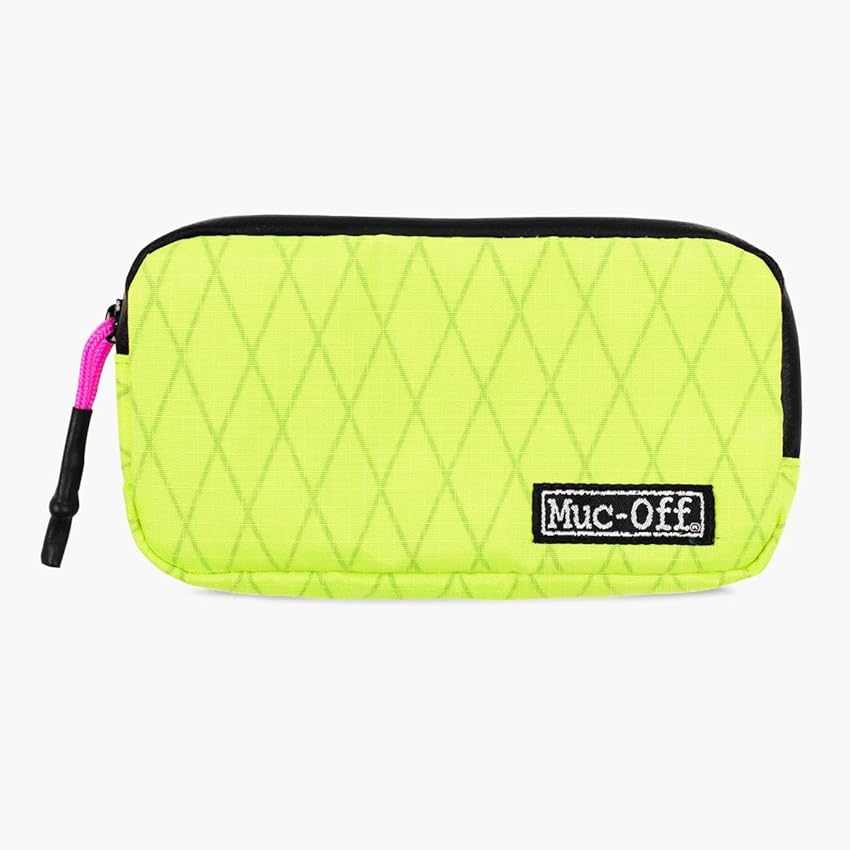 Muc-Off Rainproof Essentials Case - Borsa Bici Neon in Poliestere 900D Idrorepellente - Borsa Porta Attrezzi per Bici Ideale per la Conservazione di Tubi di Ricambio, Leve per Pneumatici e Telefono