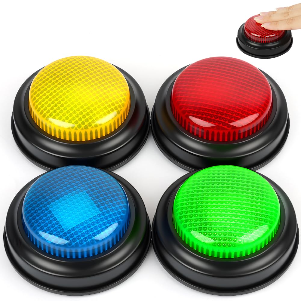 4PCS Quiz Buttons, Buzzer Game Show Buttons, Rispondi Al Cicalino Con Luce E Suono Di Allarme, Pulsanti Colorati, Giochi Per Bambini, Materiale Didattico, Giochi Quiz, Gioco Di Famiglia