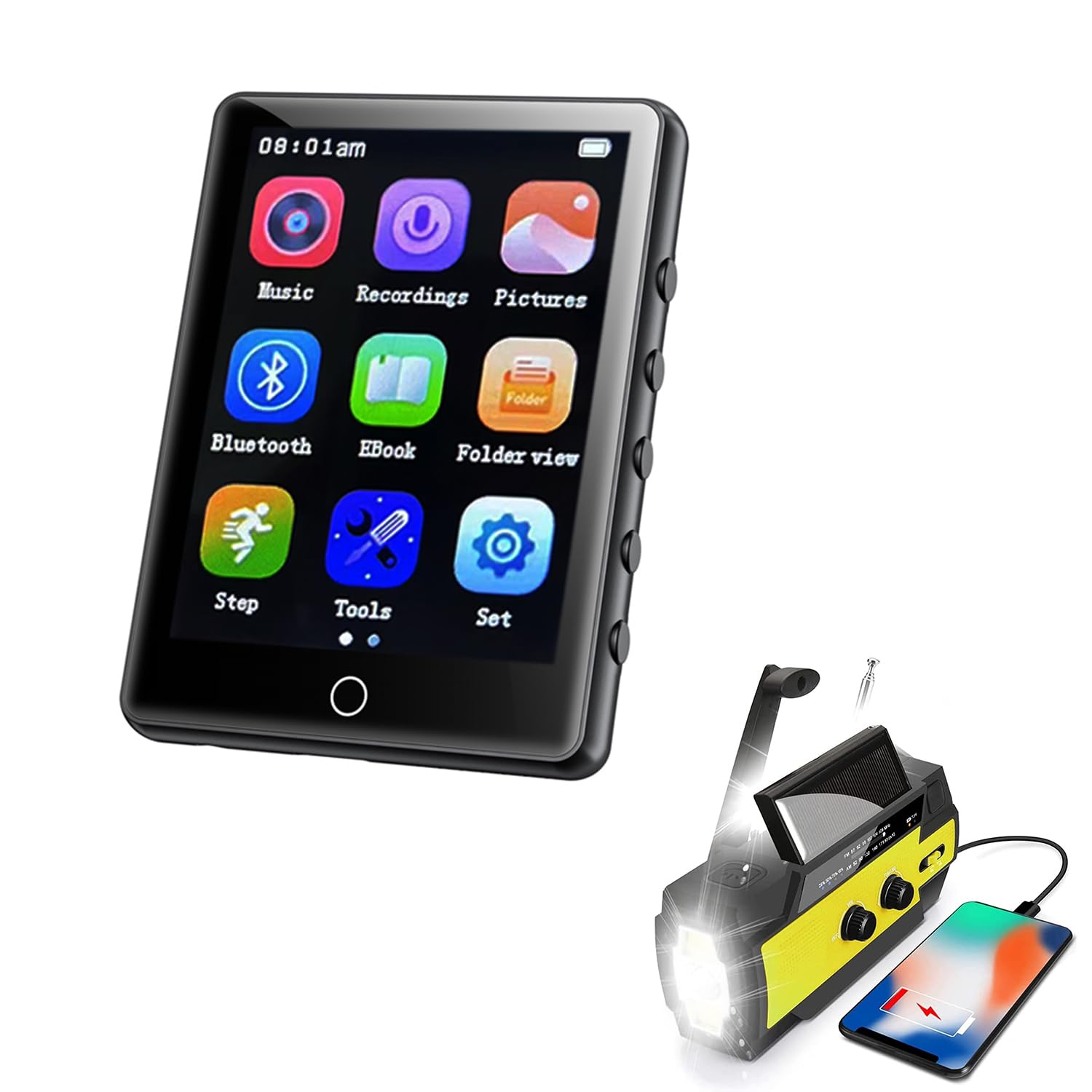 Wind Up Radio Emergency Solar Hand Crank generator Radio,4000mAh Portable NOAA AM/FM Weather Solar Radio with 1W Flashlight & Reading Lamp Novelty radio,SOS Alarm for Home and Emergency