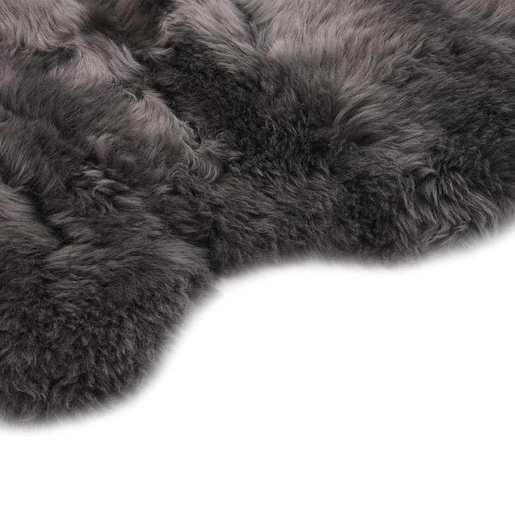 Tapis en peau de mouton - 60 x 90 cm - Gris clair - À poils longs et moelleux - Pour chambre à coucher - Tapis de zone doux - Décoration confortable - En peau d'agneau véritable