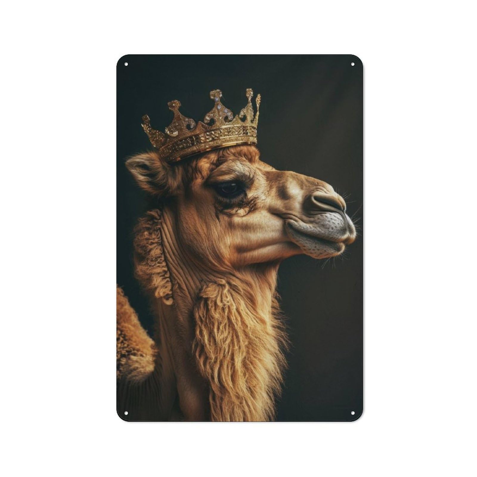 Junmoney Camel King Metal Sign 30X20cm With For Pub Or Café, Retro Decor, For Cooler-Month Interiors With Retro Character