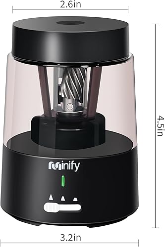Miniatura 8 de Sacapuntas eléctrico, sacapuntas de hoja resistente, Minify recargable, funciona con batería, para lápices de colores de 0.236 a 0.315 pulgadas,