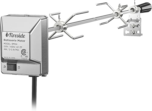 TURBRO Kit de asador de acero inoxidable para parrillas de gas con una caja de cocina de hasta 39 pulgadas, incluye motor eléctrico de 4 W, barra