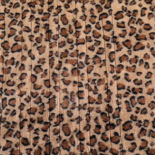 Electric Heated Blanket Throw Size 50" x 60", Super Cozy Soft with 6 Heating Levels & 3 Hours Auto Off, Soft & Comfort, Machine Washable, Home Office Use, Brown Leopard Print