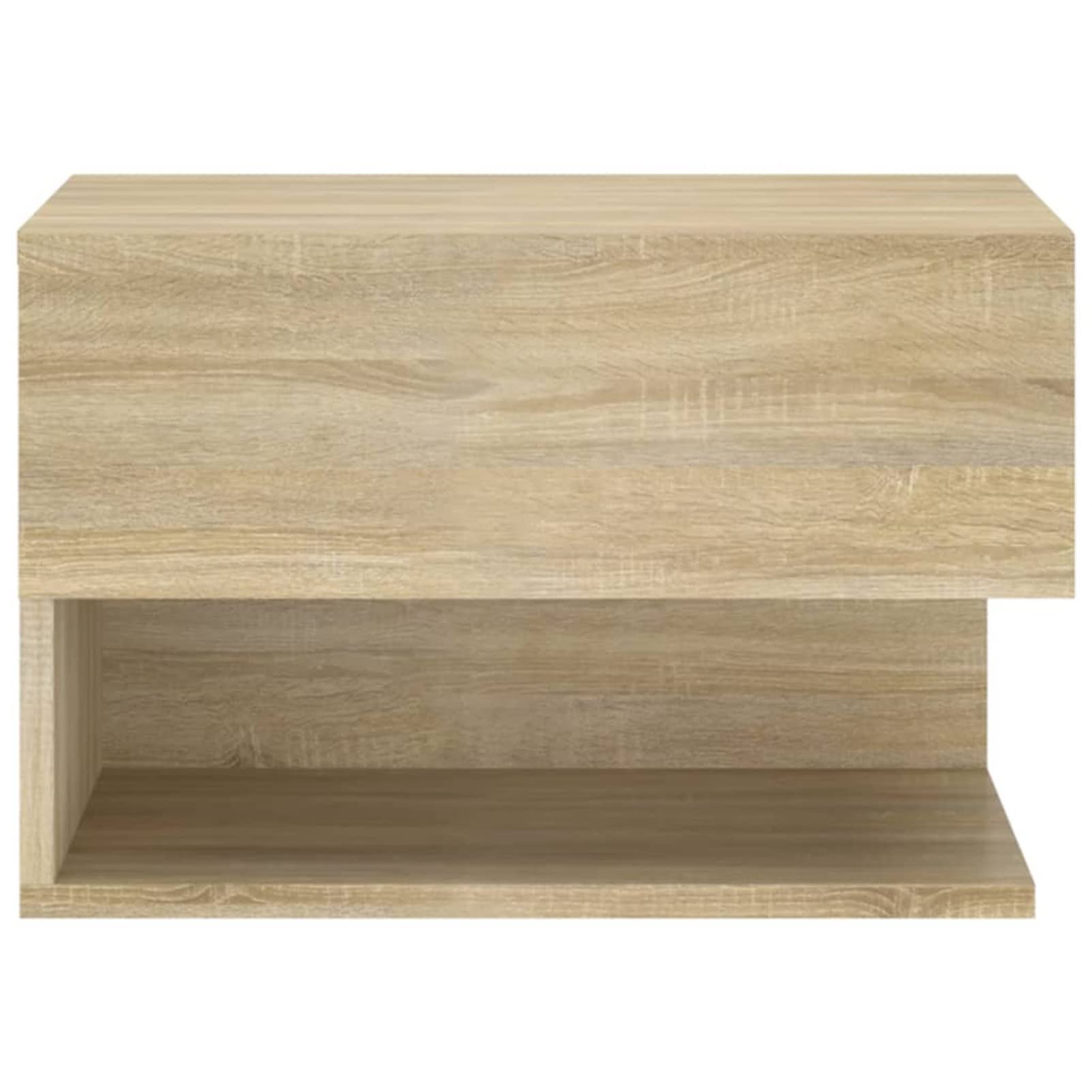Homgoday Mesita de noche flotante para montaje en pared, mesita de noche, cajón, estante flotante, mueble interior de dormitorio, 2 piezas, roble Sonoma