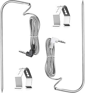 Pit Boss Accessories Pit Boss Pellets Temperature Probe Meat Probe Replacement, Unidanho 2pc 3.5mm Plug Thermometer Probe Replacement Temperature Probe for Pit Boss Grill Smoker with 2 Probe Hanger