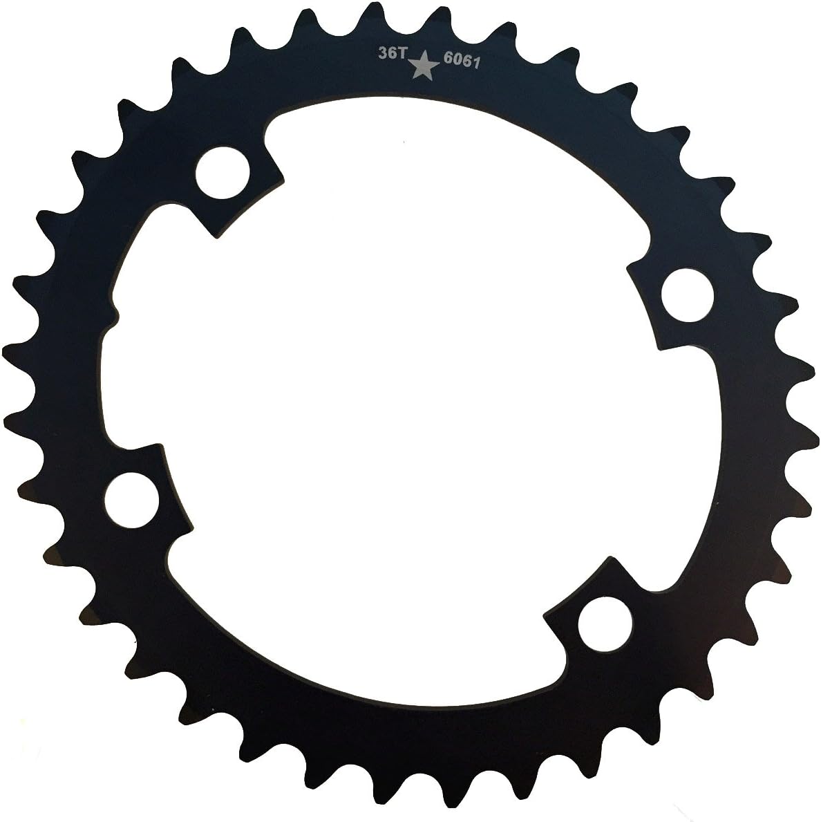 USAmade Oval SHARKTOOTH 110BCD 4-Bolt CNC Machined Aluminum Alloy Black Road/Cross Chainring Increased Power Output New