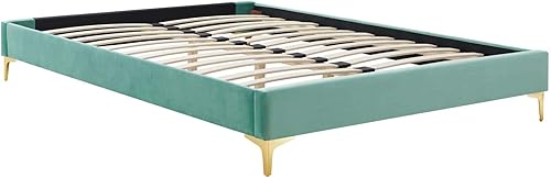 Miniatura 4 de Modway MOD-6307-MIN Sutton - Marco de cama de terciopelo de alto rendimiento, tamaño King, color menta Menta,Rosa (Dusty Rose),Blanco,Rosado,verde