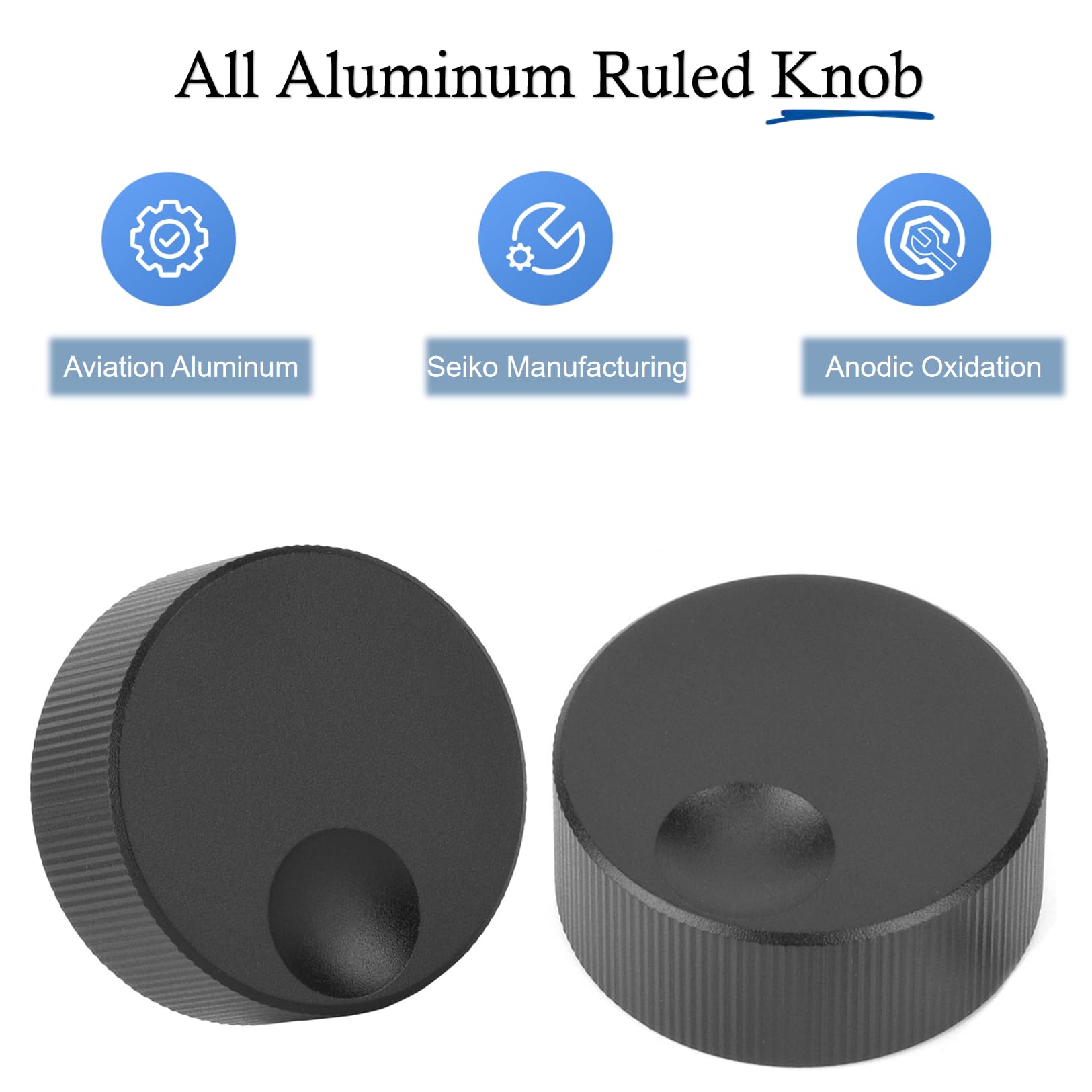 Potentiometer Knobs,Potentiometer Volume Control Rotary Knobs 6mm Aluminum Rotary Electronic Control Potentiometer Knobs 32x13mm Black,for Sound Equipment - Image 2