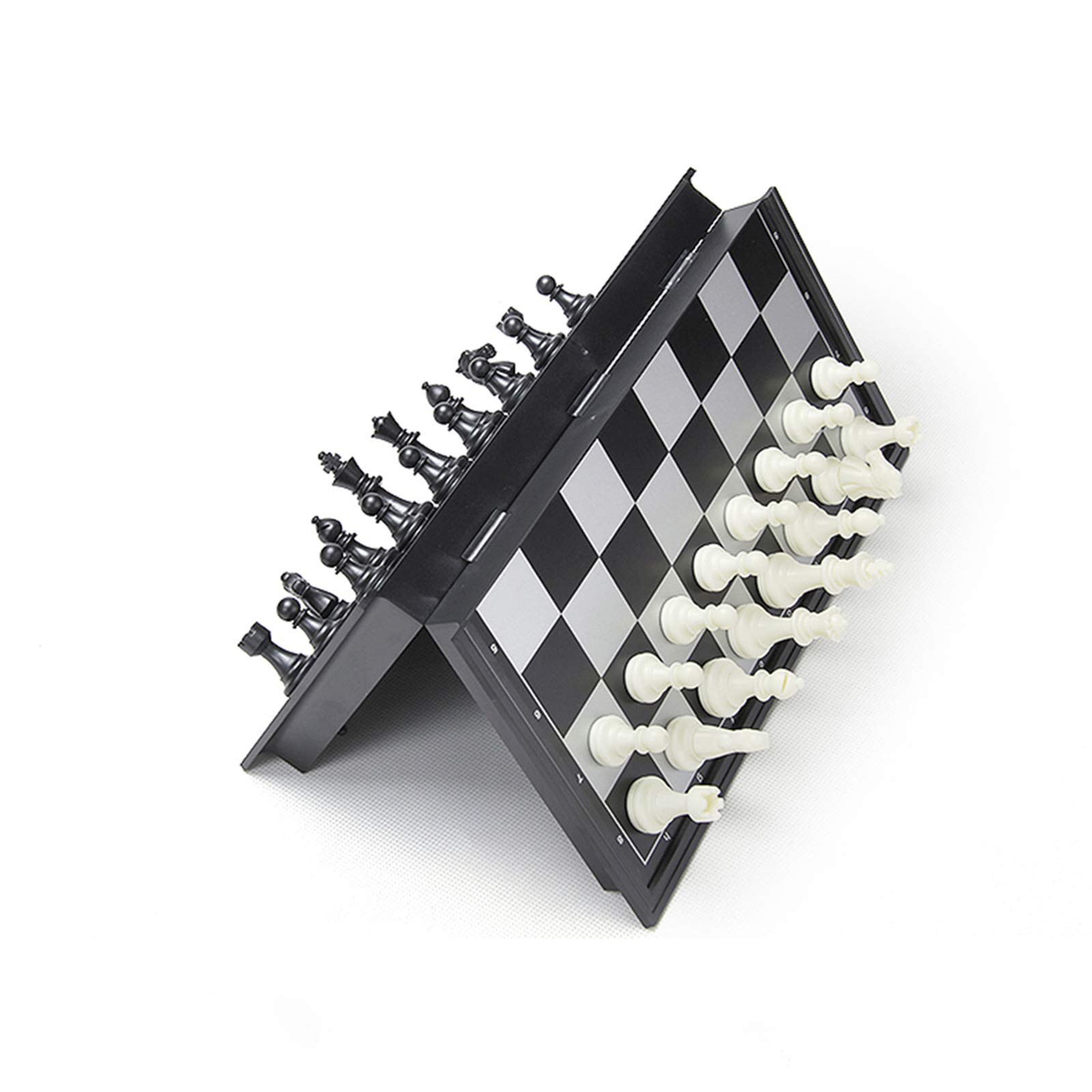 KOKOSUN Travel Chess Set Magnetic Folding Chess Board, Black and White Pieces, Storage Convenient - Image 2