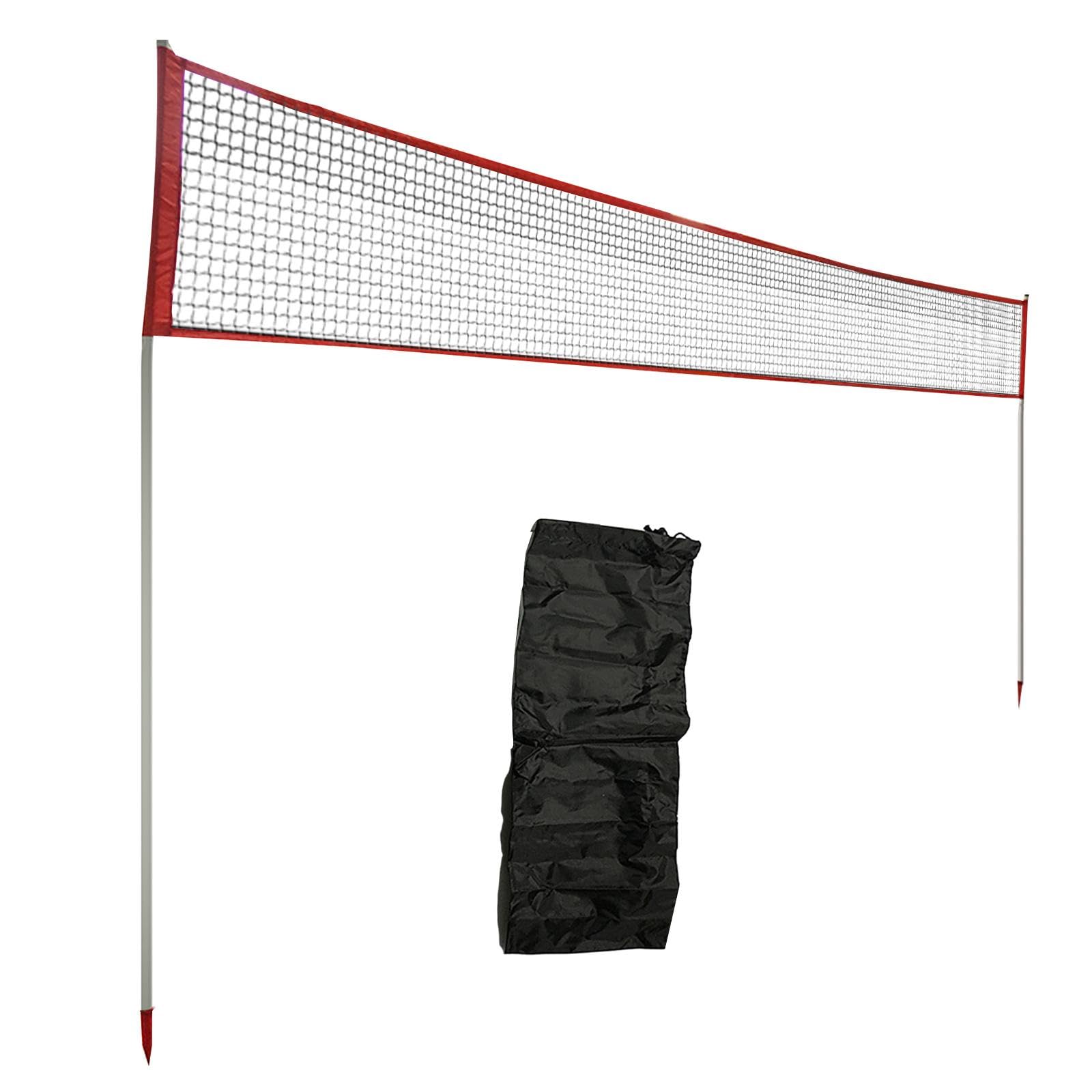 Red Voleibol Exterior Resistente con Estacas | altura variable, 20 pies de juego, para entrenamiento y partidos