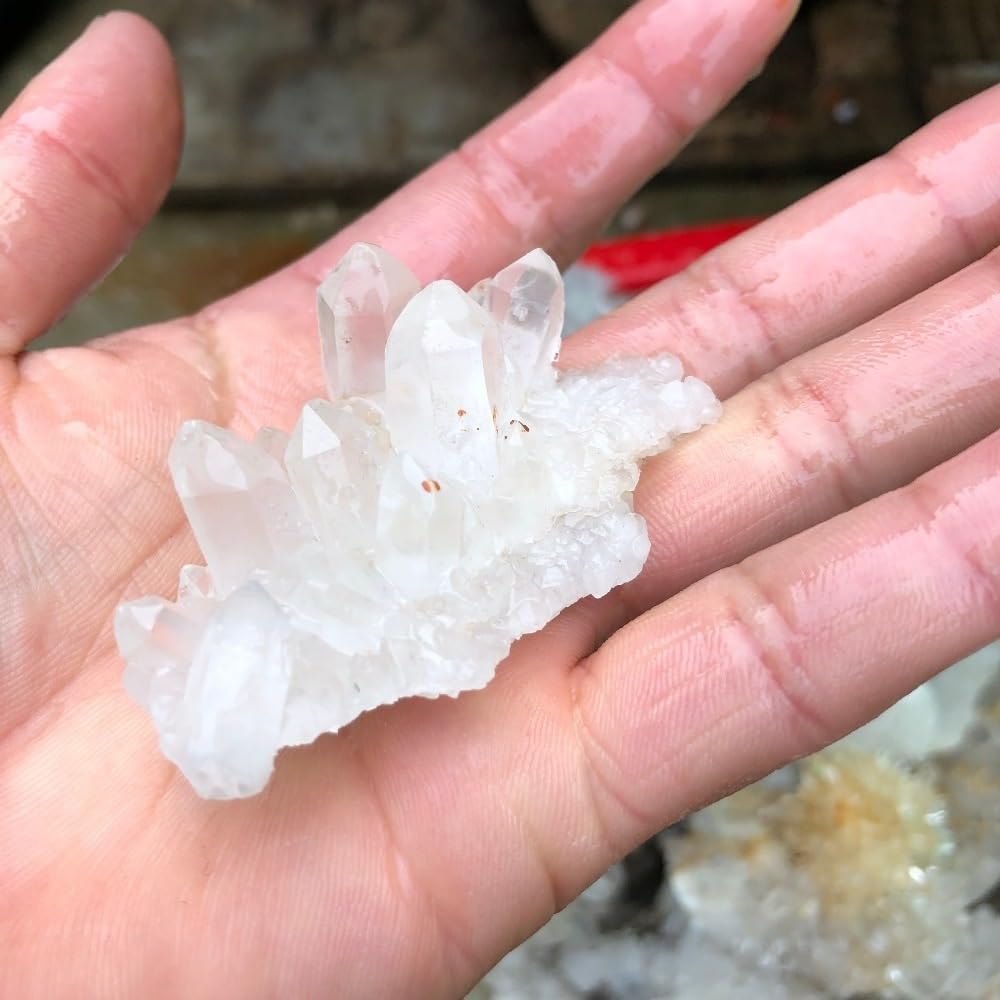 SSOPTMCB of Light Color White Quartz Crystal Cluster Ornaments (Size : 2pcs) Gemstone Stone