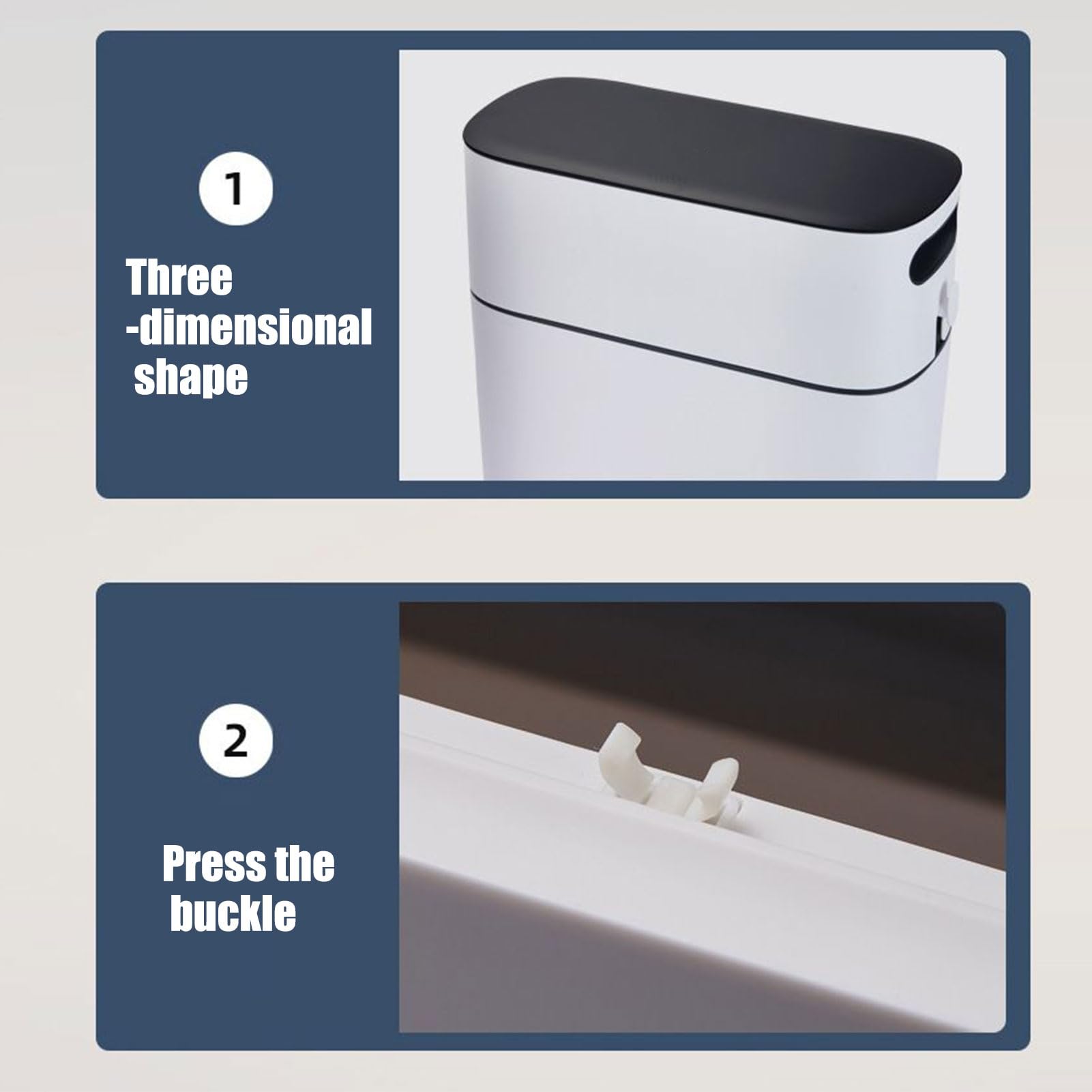 Cubo de basura fino y estrecho, basura fina | Cubo decorativo antiolores ahorro de espacio para cuarto de baño dormitorio