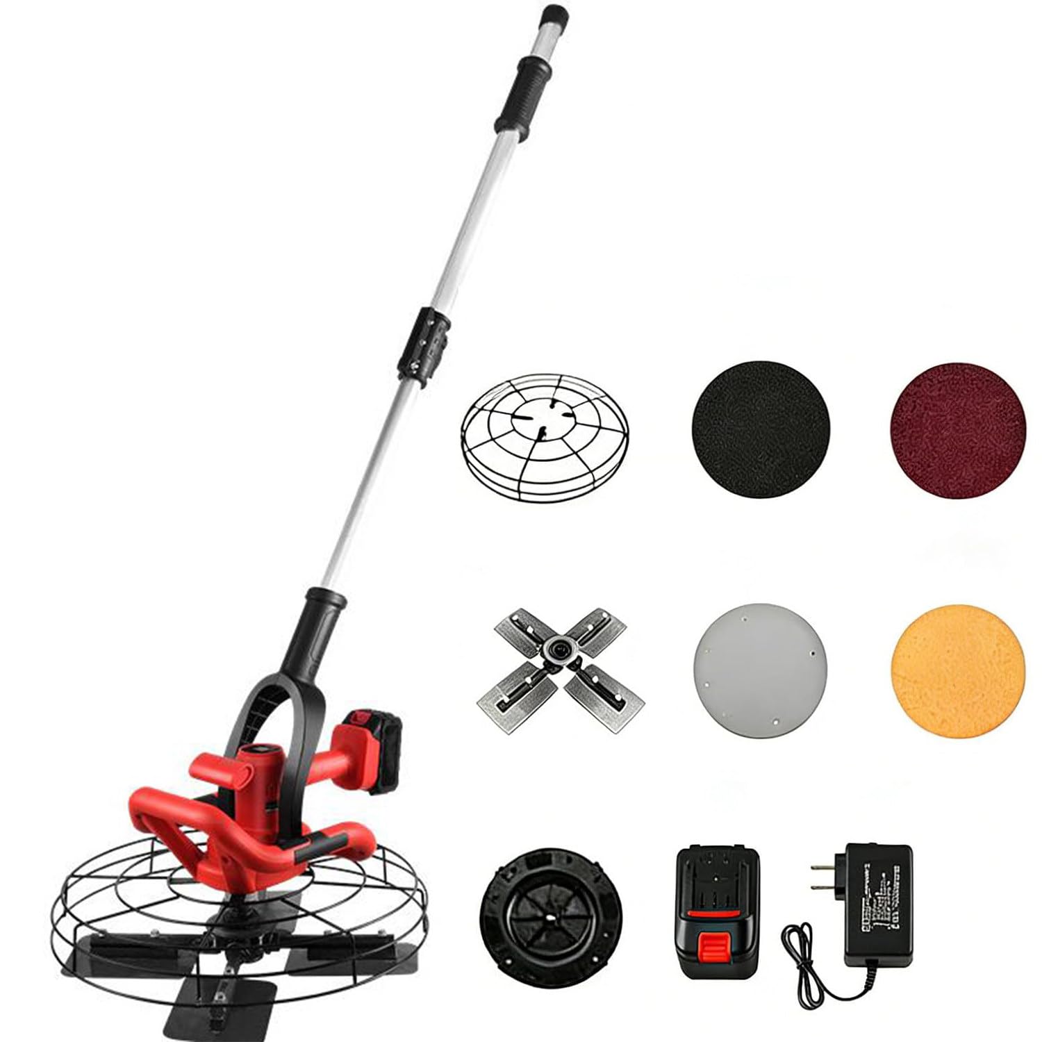 RETRIN Electric Trowel Machine 1680W Cordless Wall Smoothing Tool 2battery