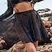 JEWEKY Sheer Mesh Mini Skirt Black See Through Skirts Beach Rave Party Swimsuits Cover Up for Women