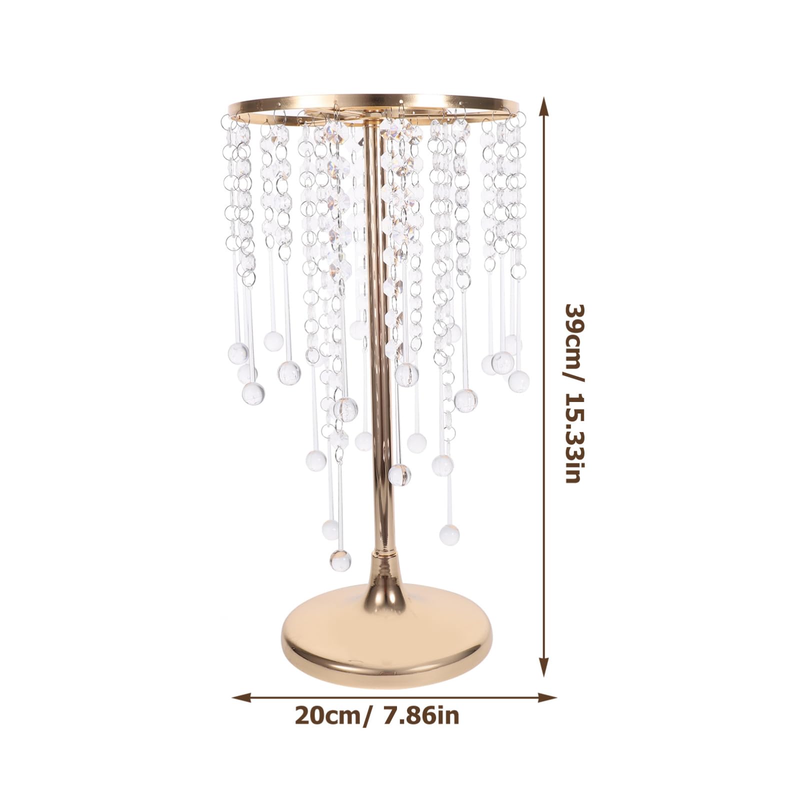 Vaso Centrotavola Matrimonio in Metallo con Cristalli per Tavolo Cerimonia | Decorazione per Fiori Freschi o Artificiali, Resistente alla Ruggine, Robusto, per Allestimenti Nuziali