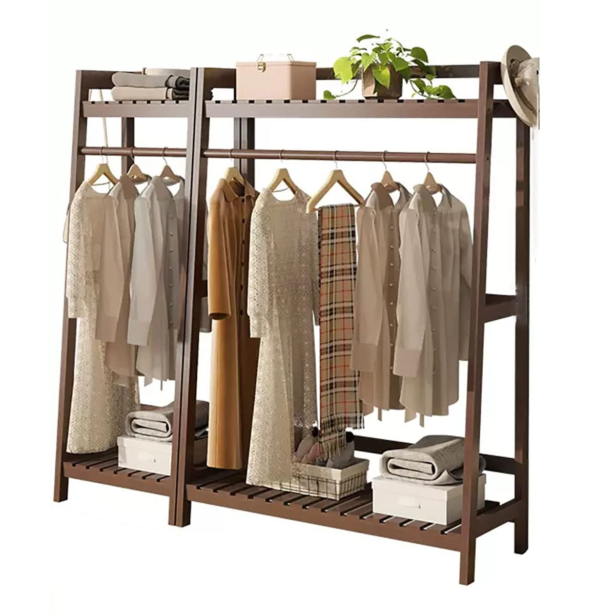 Heavy Duty Clothes Rack Garment Rail Shoe Bench Coat Stand Rack Hanger 2 Clothing Racks for Hanging Clothes