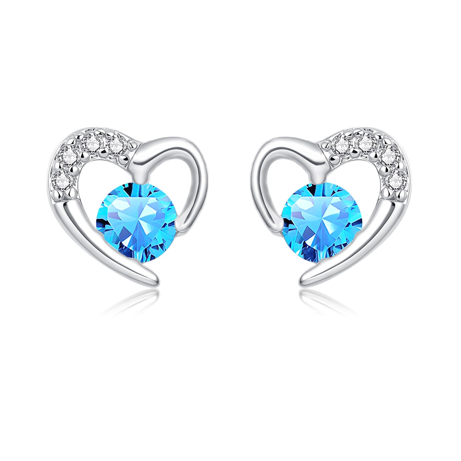 Glintara Ohrstecker Silber 925 Mädchen - Herz Ohrstecker mit Funkelnde Cubic Zirkonia, Love Ohrringe Silber 925 Stecker Klein 10mm, Hypoallergen Ohrringe Stecker Mädchen Kinder Prinzessin Ohrschmuck