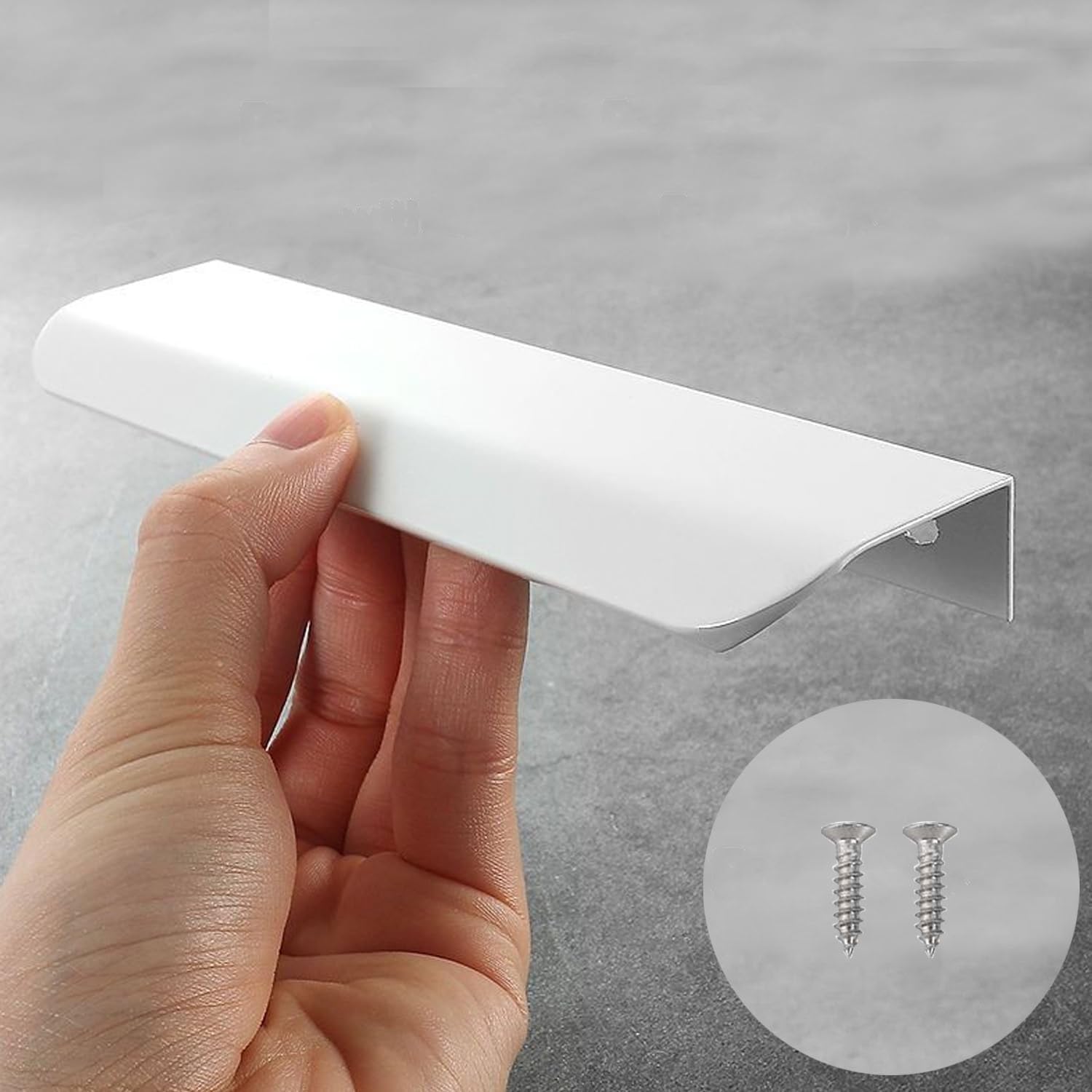 CLKE 8 stuks keukengrepen, wit, 150 mm, onzichtbare keukenmeubelgreep, ideaal met een strakke en moderne stijl, voor kasten, kasten, keukenladen