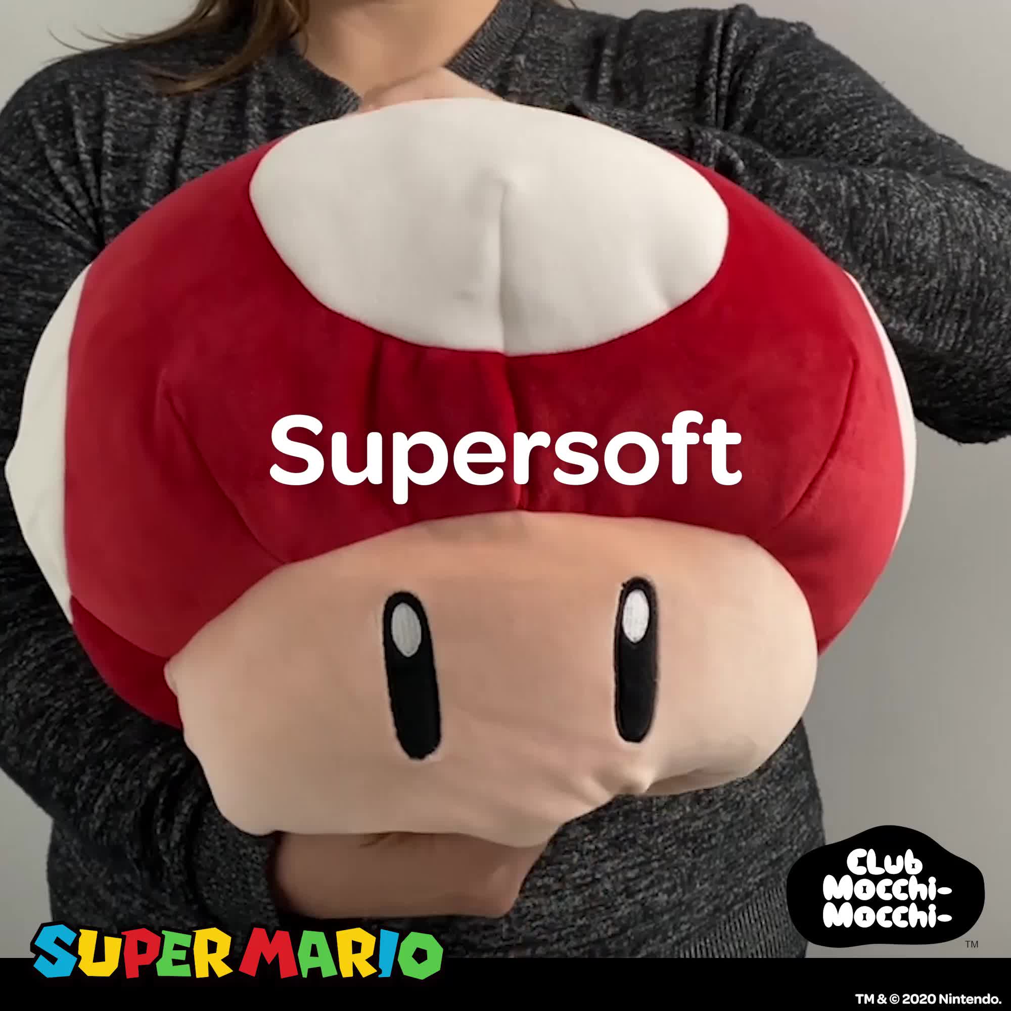 Red Mushroom Mocchi Mocchi (Large), das Nintendo Mario Kart Mocchi Mocchi Plüsch Spielzeug Kissen in 40cm Größe. Perfekt… – Bild 8