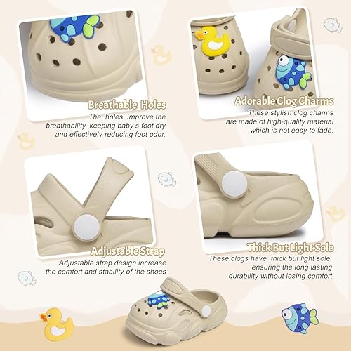 Vista 3 de Zoolar Bonitos zuecos de jardín para niños y niñas, zapatos de verano ligeros para exteriores, sandalias para niños y niñas, zapatos de playa