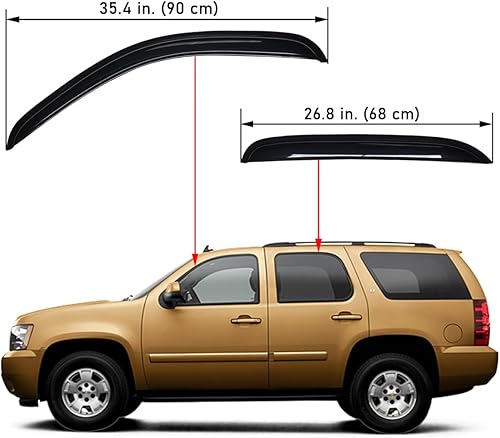Miniatura 2 de Lightronic Visera de ventana de ventilación automática de montaje exterior extraduradera, se adapta a Chevrolet Tahoe y GMC Yukon 2007-2014,