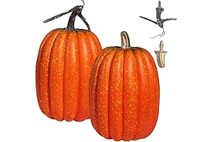 Vensoovo Large Orange Plastic Pumpkins for Fall Decor