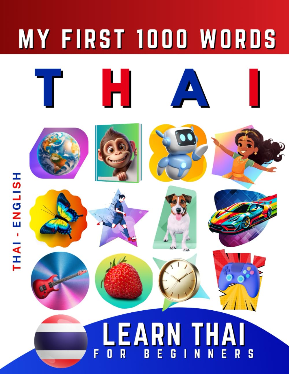 Learn Thai for Beginners, My First 1000 Words: Bilingual Thai - English Language Learning Book for Kids & Adults