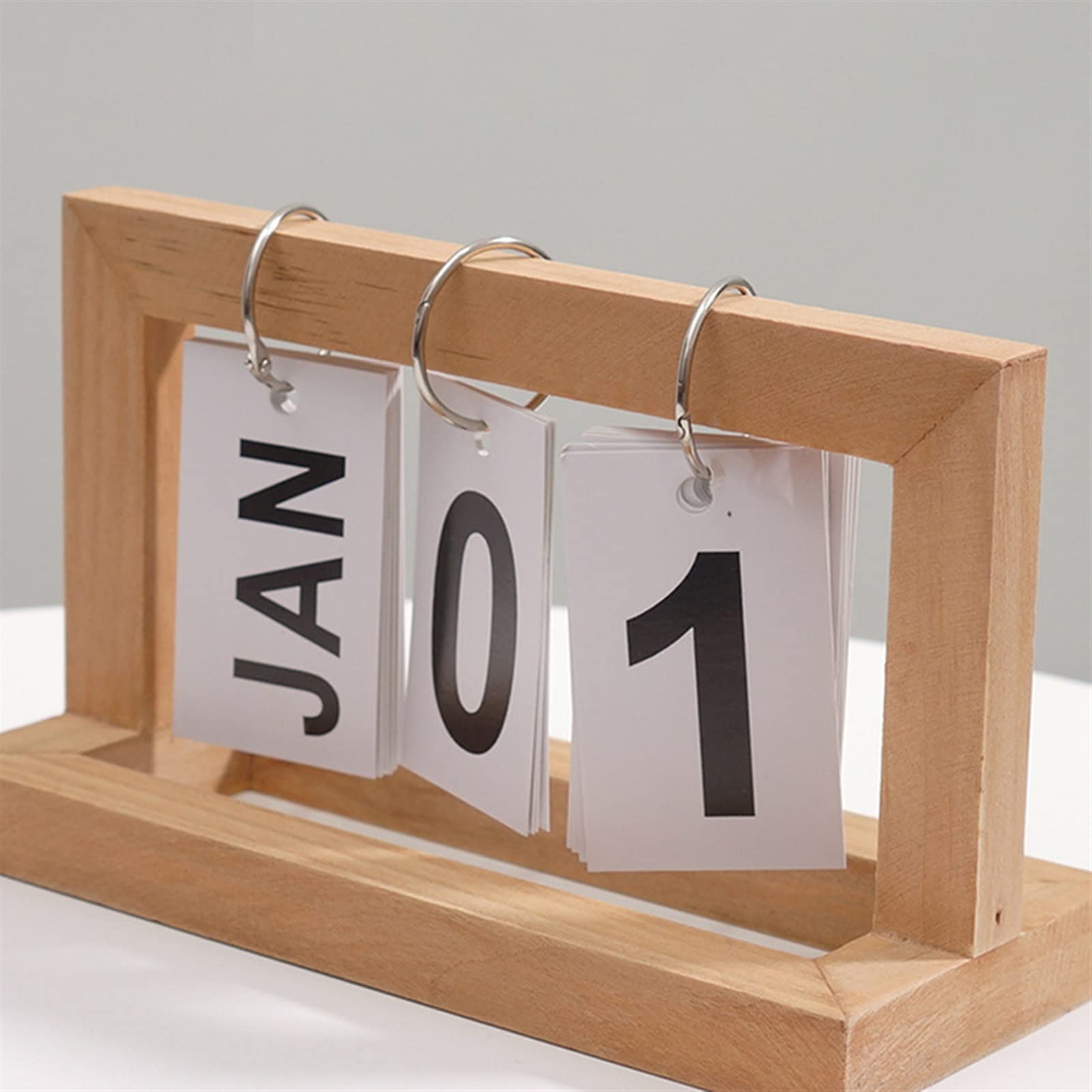 Calendario da tavolo Nuovo calendario da tavolo in legno con flip, giornaliero, mensile, da tavolo, per casa, ufficio, agenda annuale, calendario, decorazione da tavolo, ornamenti, forniture per