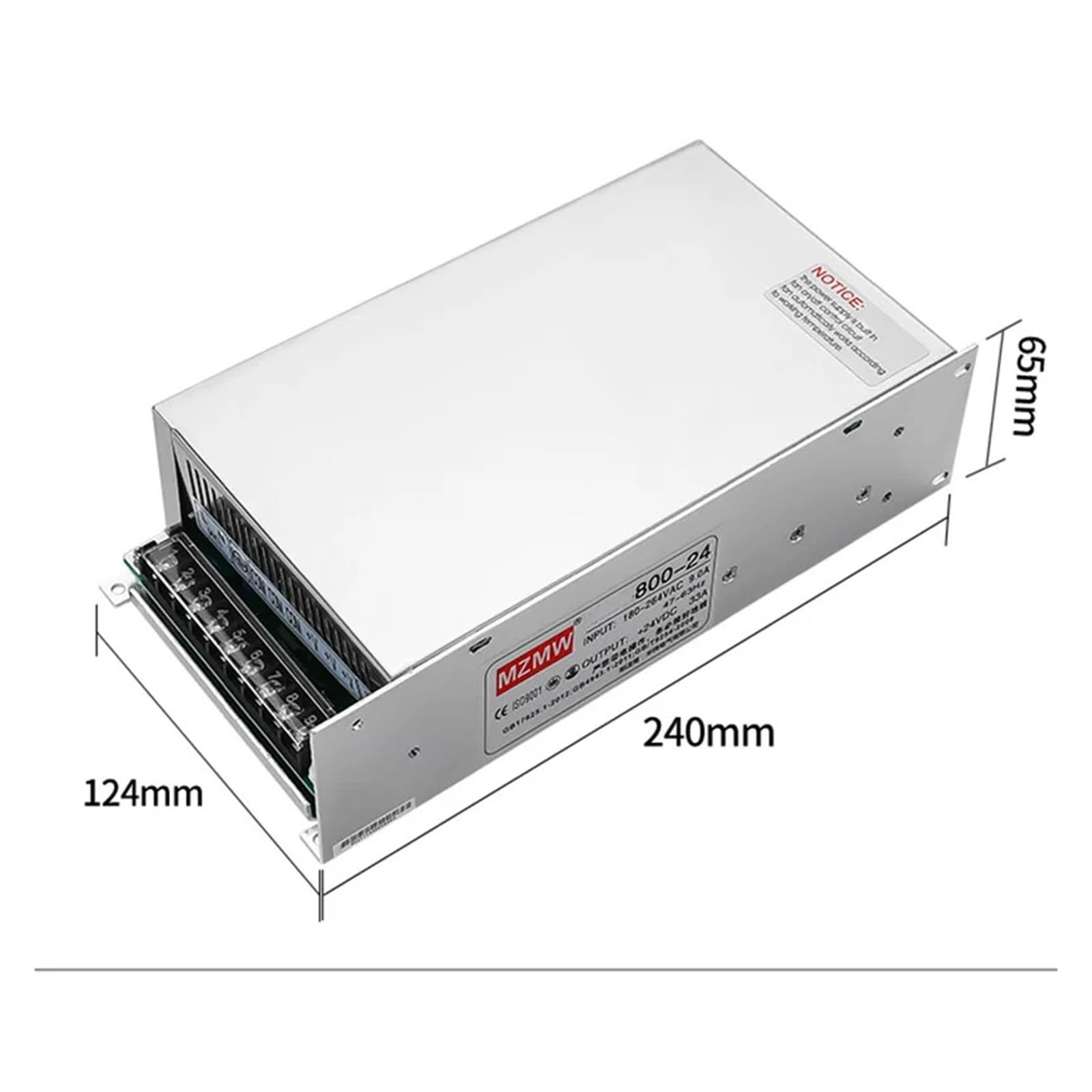 Fuente de alimentación conmutada MS-800W 180 V-264 V CA/CC a 0-12 V 66,6 A