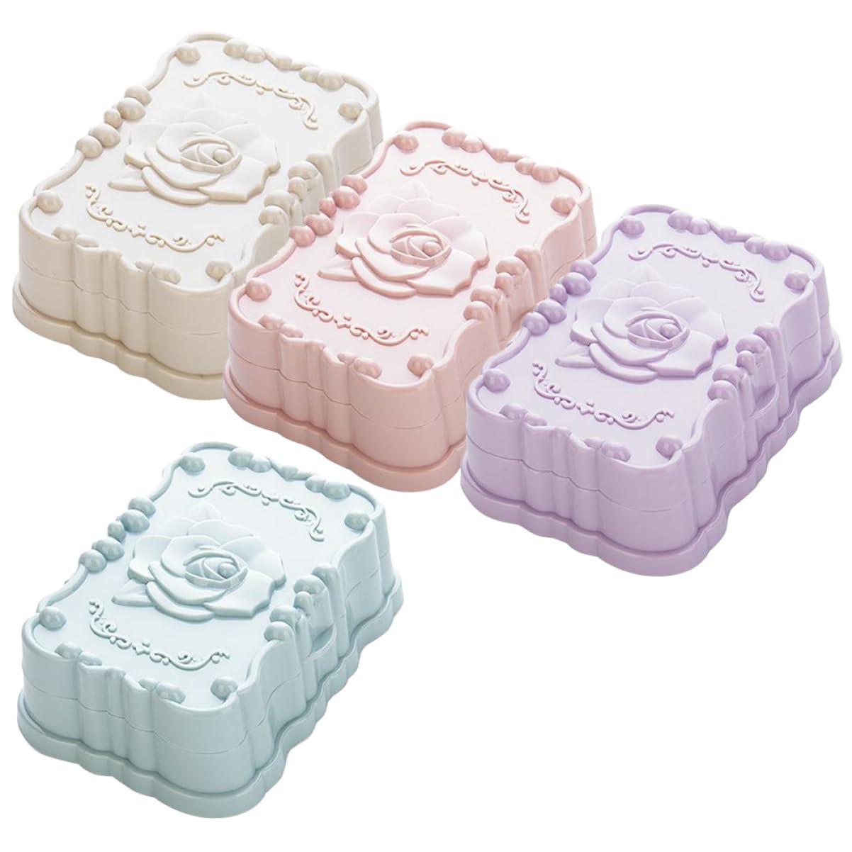Alipis 4 Juegos de Jaboneras Elegantes de Polipropileno con Tapa para Viaje para El Hogar para Decoración de Baño 4 Unidades