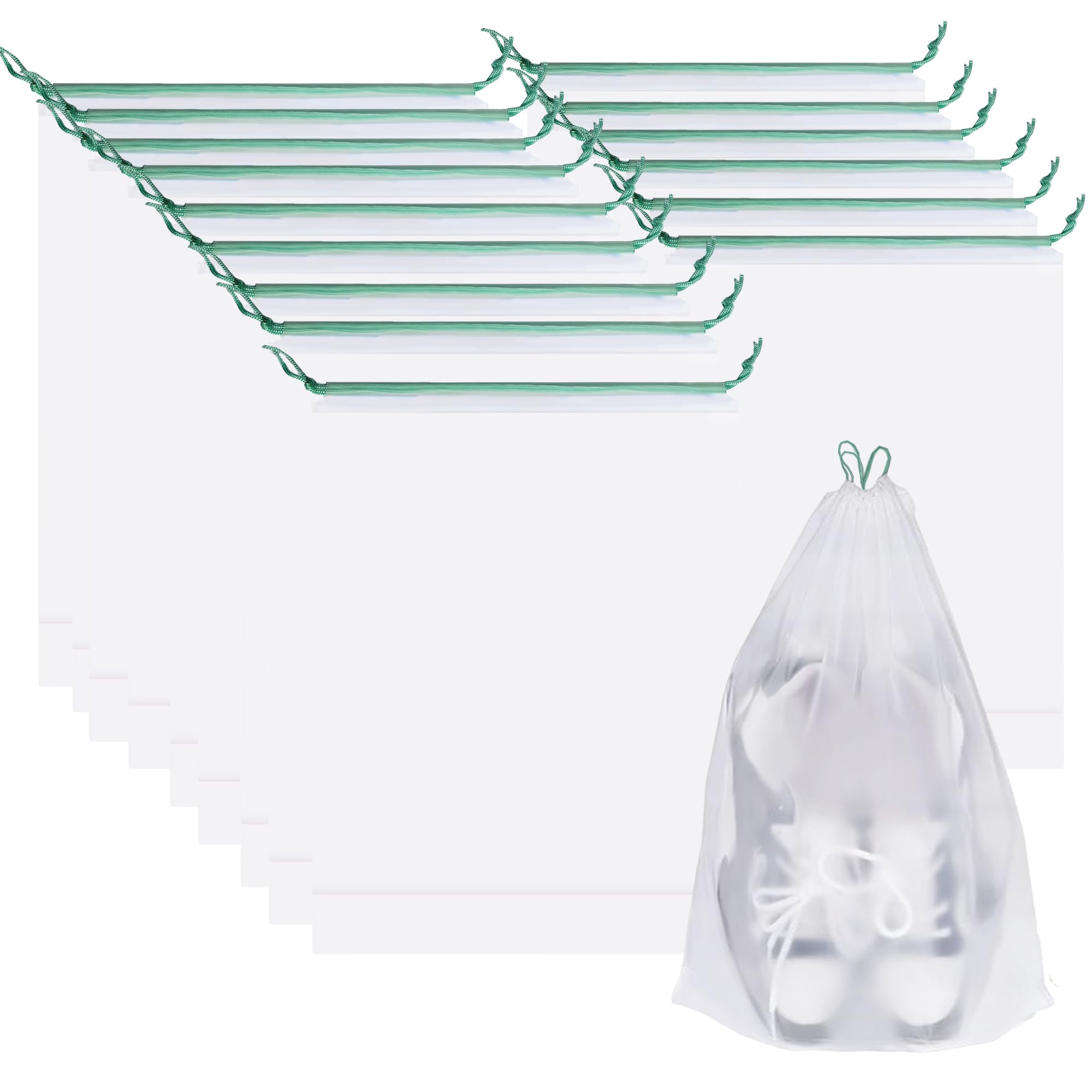 Shappy 30 Stück Transparente Kordelzugbeutel (34x43 Cm) - PVC, Wasserdicht, Für Sport & Veranstaltungen