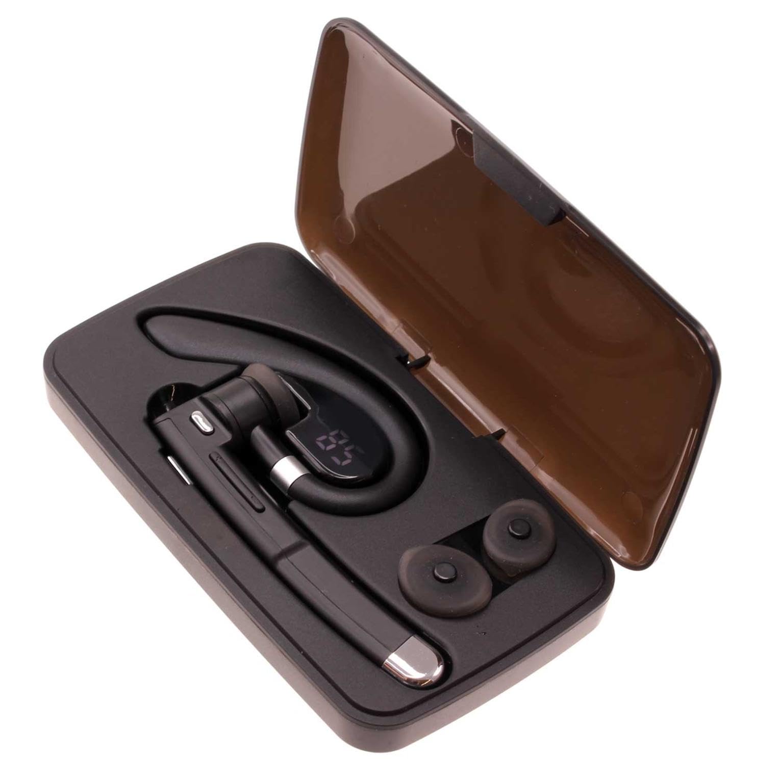 Wireless Earphone Ear-Hook Headphone Boom Mic Compatible with Google Pixel 8a/7A/6A/5A/4A 5G, Handsfree Single Headset Over The Ear Earbud